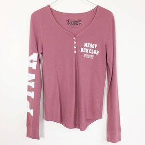 PINK Victoria’s Secret Messy Bun Club thermal L